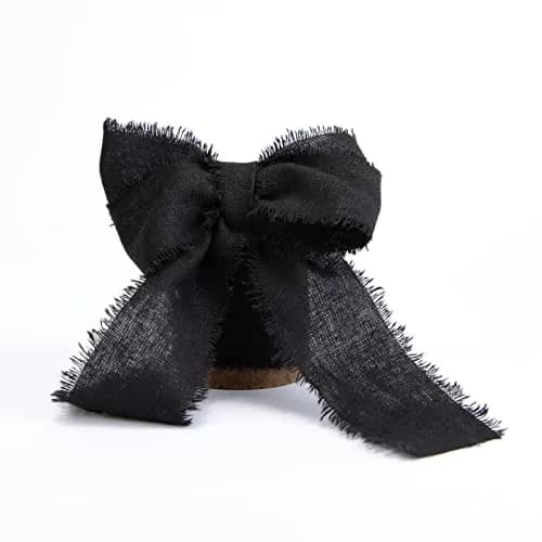 Vitalizart Black Cotton Linen Ribbon with Spool 4.57 m (5 Yd) | Handmade Fringe Fabric for Crafts thumbnail 6