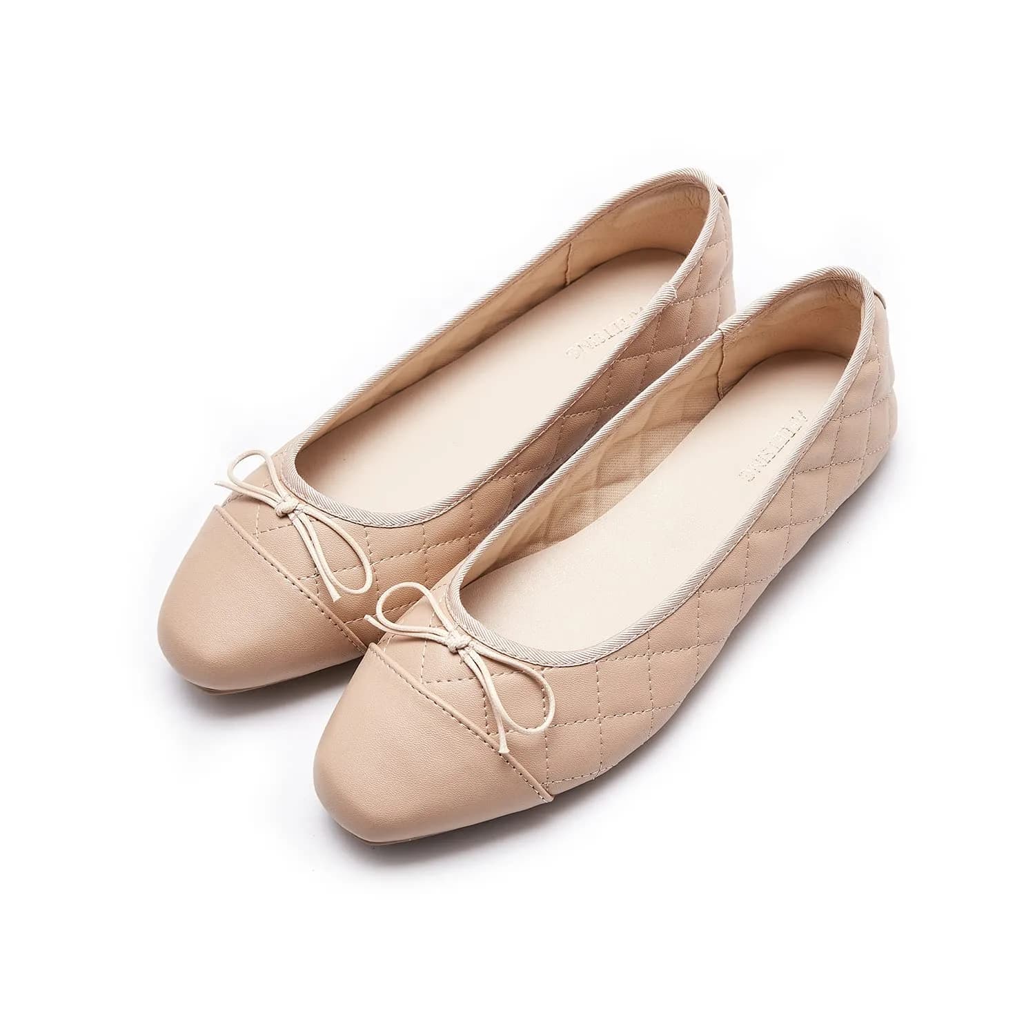 AFEETSING Women's Cap Toe Ballet Flats Comfortable Bow Dressy Flats Shoes for Women (B-Nude, Numeric_8) | Classic Daily Wear