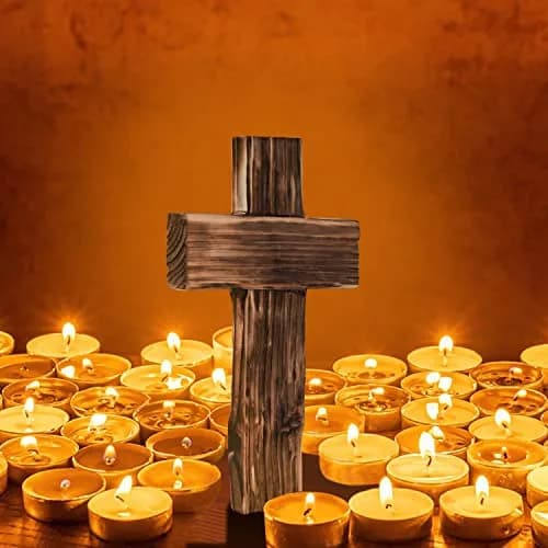 OKSQW Wooden Cross Wall Decor | Small Religious Baptism & Gift thumbnail 4