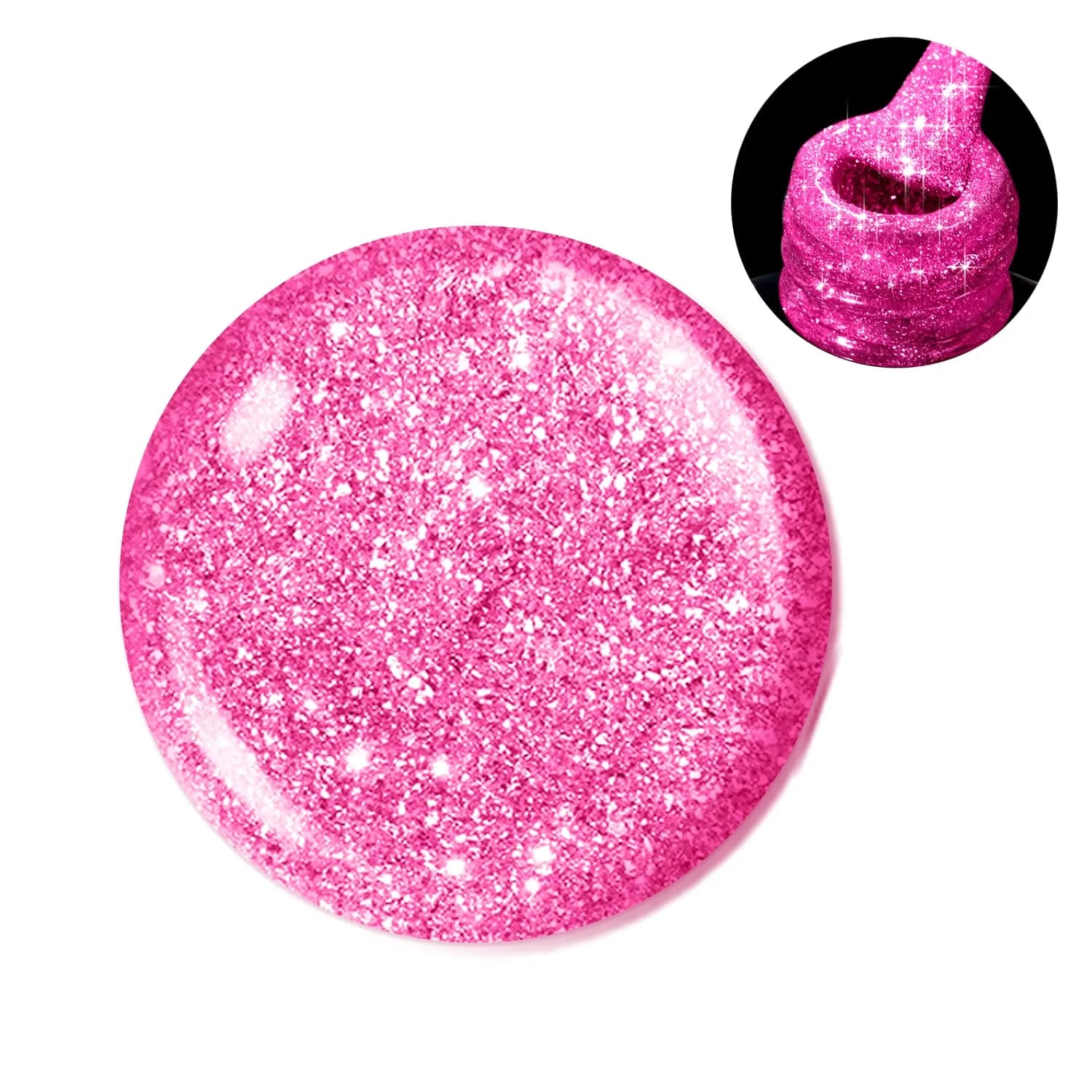 Beetles Glitter Gel Nail Polish - 15ml Hot Pink Reflective Diamond Color | 0.51 Fl Oz (15ml) UV/LED Cure - view 7