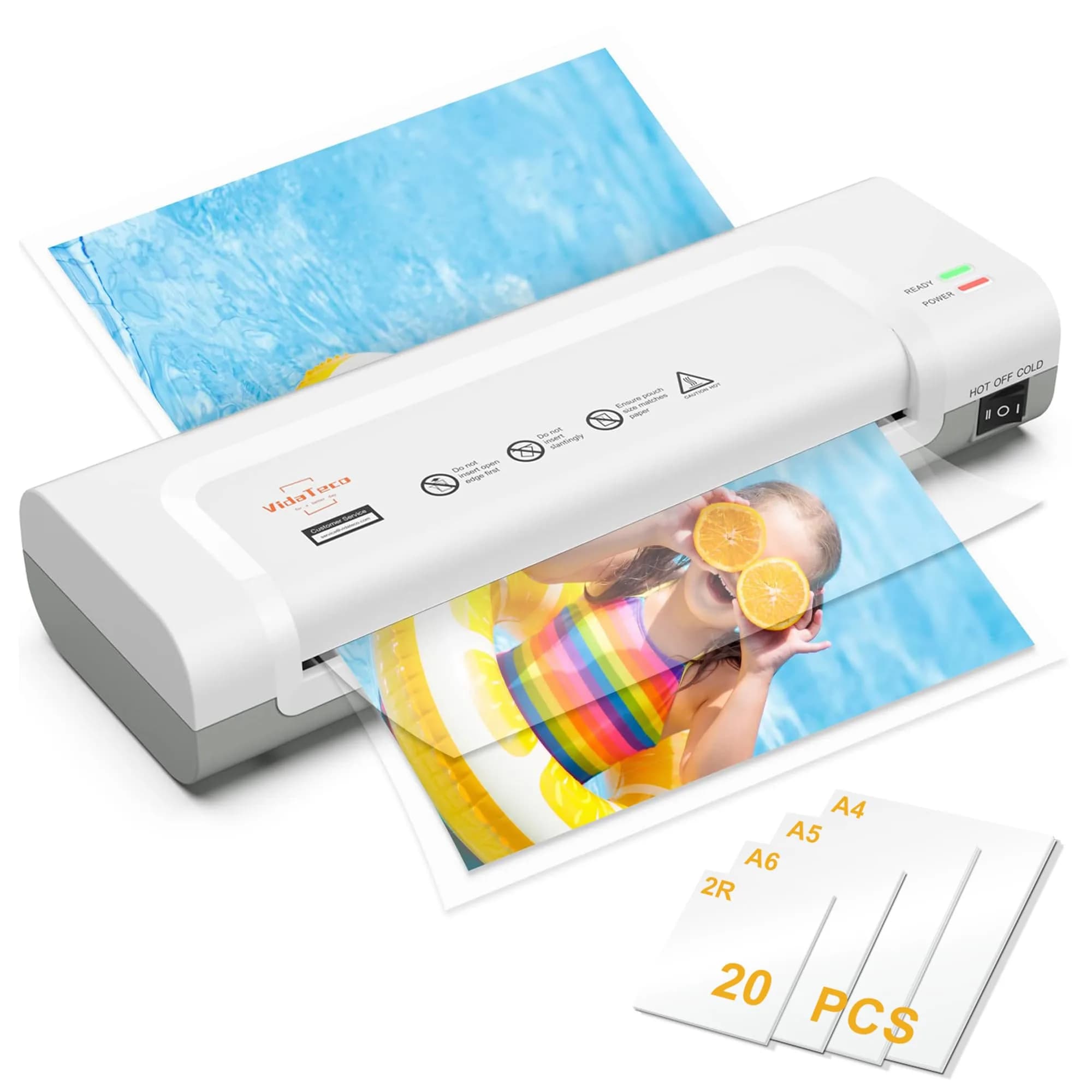 VidaTeco 9-inch Laminator Machine with 20 Laminating Sheets | Fast 2-Min Preheat, ETL Certified, Jam-Free - main product image