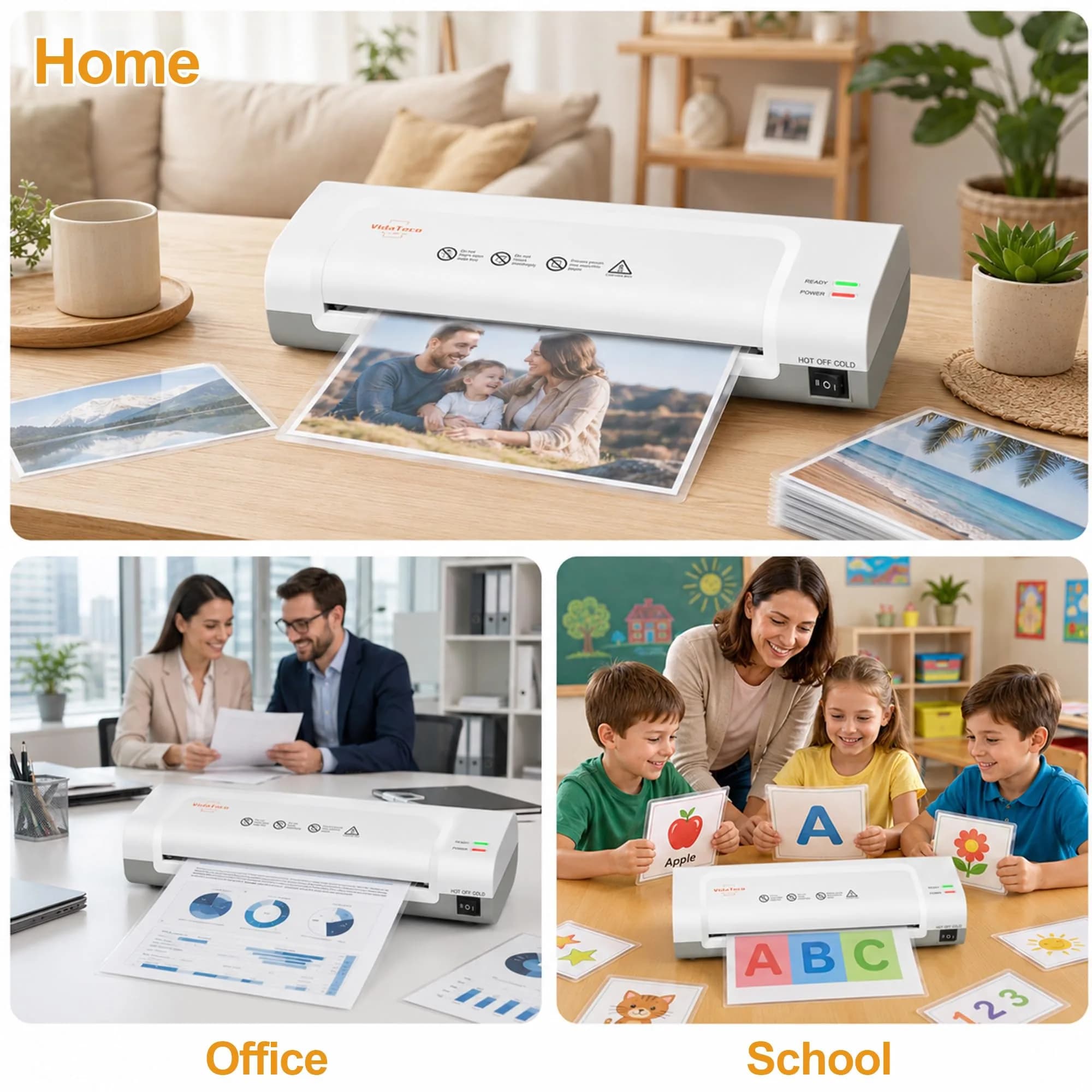 VidaTeco 9-inch Laminator Machine with 20 Laminating Sheets | Fast 2-Min Preheat, ETL Certified, Jam-Free - view 9