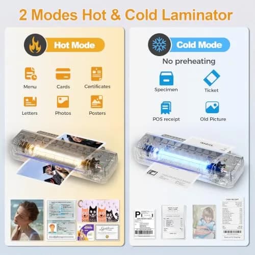 VidaTeco 9-inch Laminator Machine with 20 Laminating Sheets | Fast 2-Min Preheat, ETL Certified, Jam-Free thumbnail 2