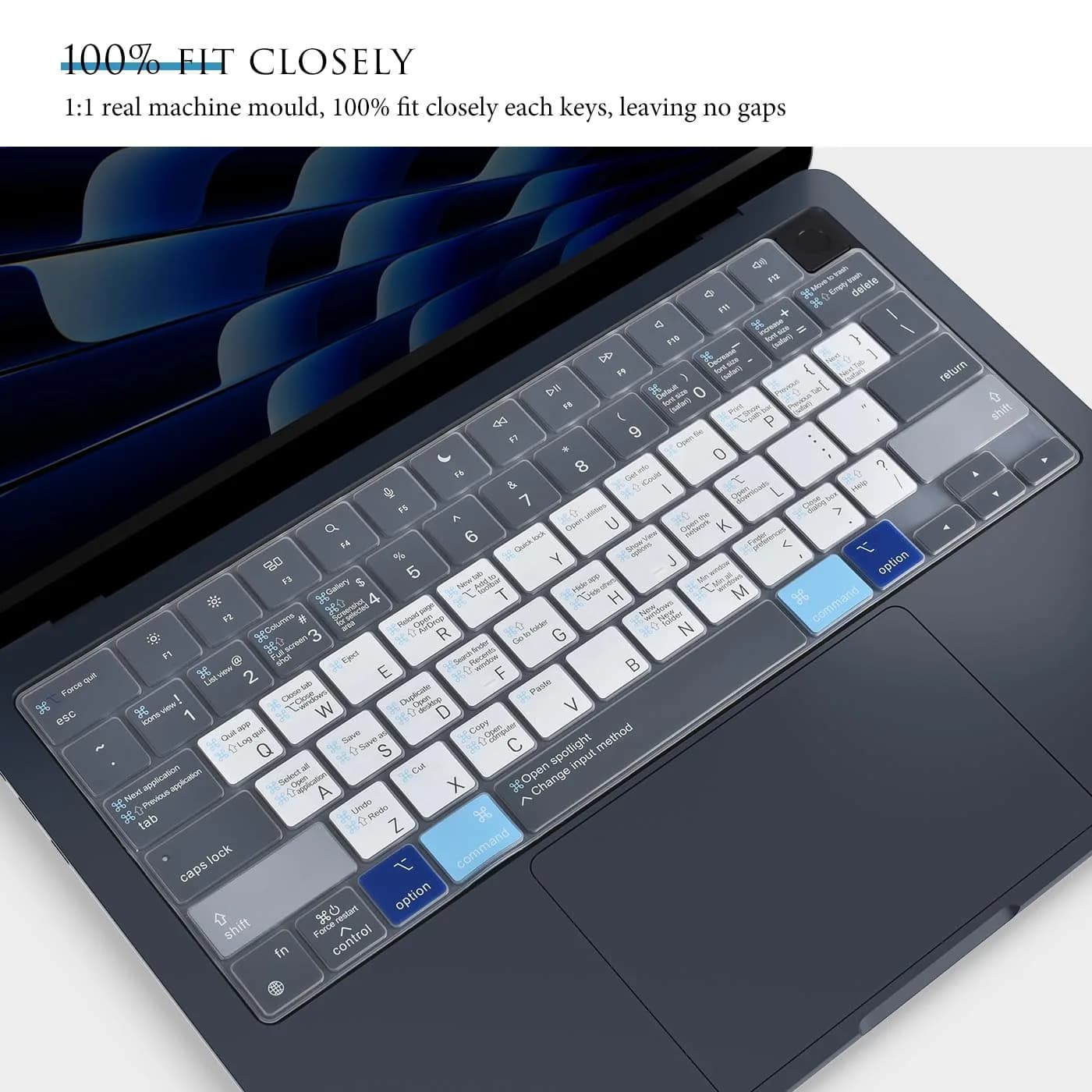 CASEDAO Blue & White Keyboard Cover for MacBook Air 13" A2179/A2337 (2020+) US Layout - view 3
