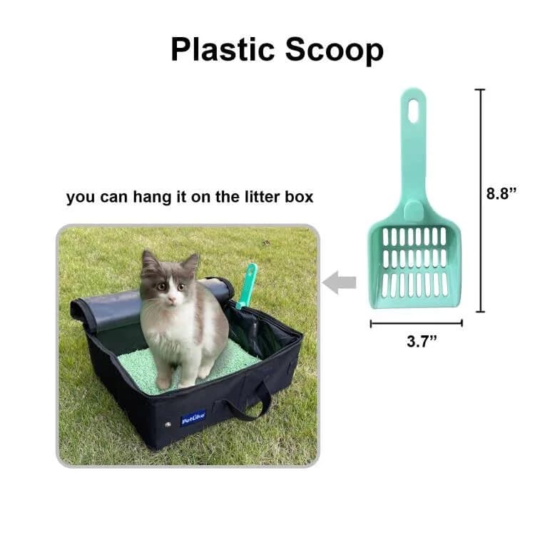 PetLike Portable Collapsible Cat Litter Box Medium Black Set | Leak-Proof Travel Tray Carrier thumbnail 6