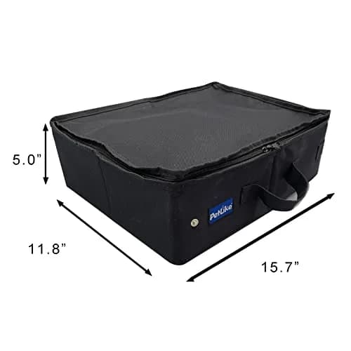PetLike Travel Cat Litter Box Medium Aqua Set | Collapsible Portable Tray Carrier for Small Medium Cats thumbnail 3