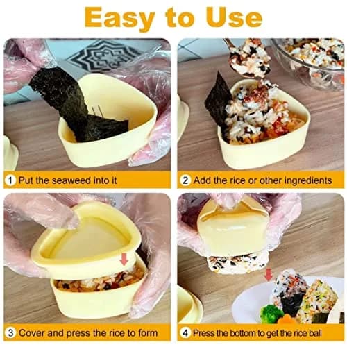 TAORISH Onigiri Mold 3 Pack Triangle Rice Ball Maker for Kid Lunch Bento & Home DIY | Durable Plastic thumbnail 3