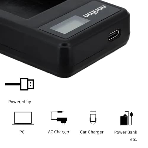 Norifon NP-BK1 LCD USB Charger for Sony Cyber-Shot DSC-S750, DSC-S780, DSC-S950, DSC-S980, DSC-W180, DSC-W190, DSC-W370, MHS-PM5, Webbie HD, Webbie MHS-PM1 thumbnail 2