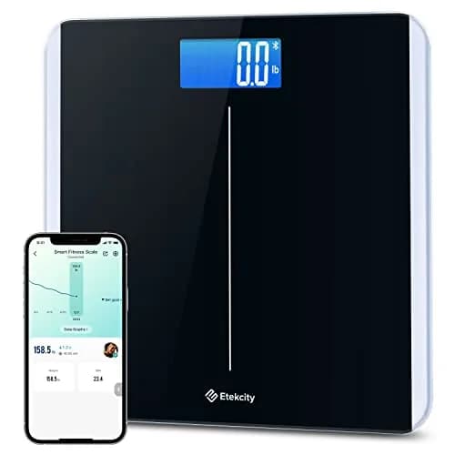 Etekcity Smart Digital Bathroom Scale for Body Weight and BMI, Black | FDA Approved, 180 kg (400 lb) Capacity thumbnail 1