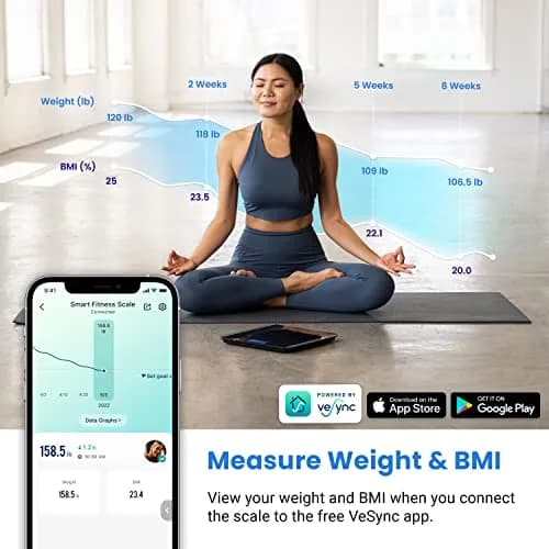 Etekcity Smart Digital Bathroom Scale for Body Weight and BMI, Black | FDA Approved, 180 kg (400 lb) Capacity thumbnail 2