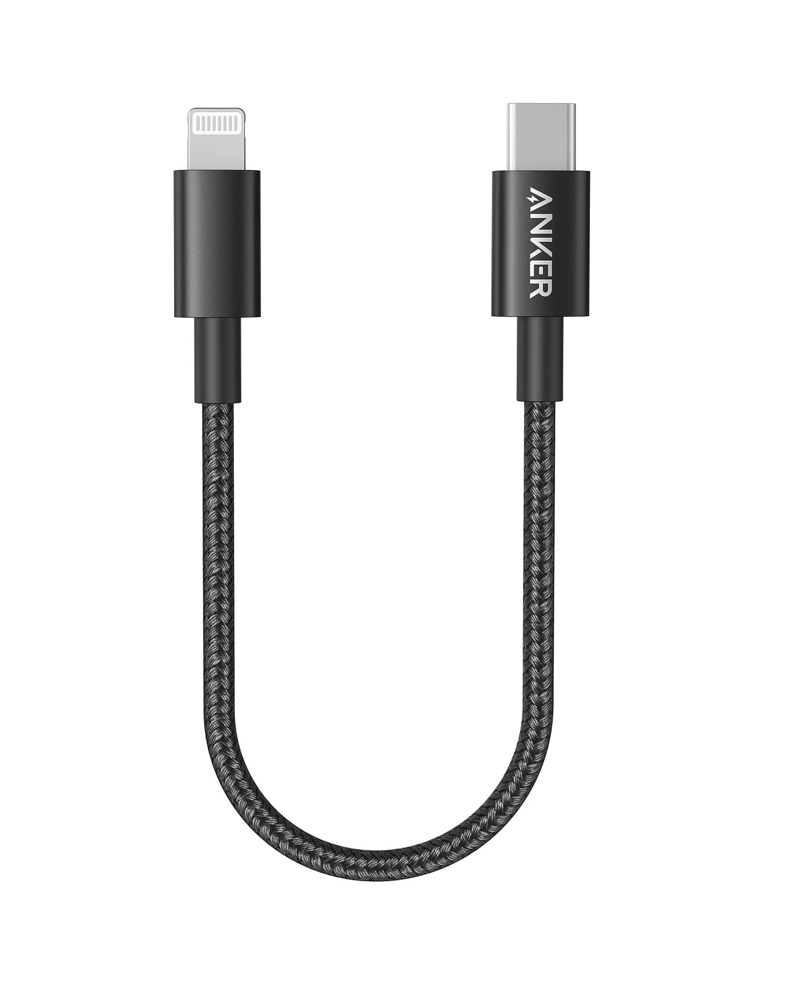 Anker Nylon USB C to Lightning Cable, MFi-Certified, 1 ft, Black | Durable Nylon Exterior & Fast Charging