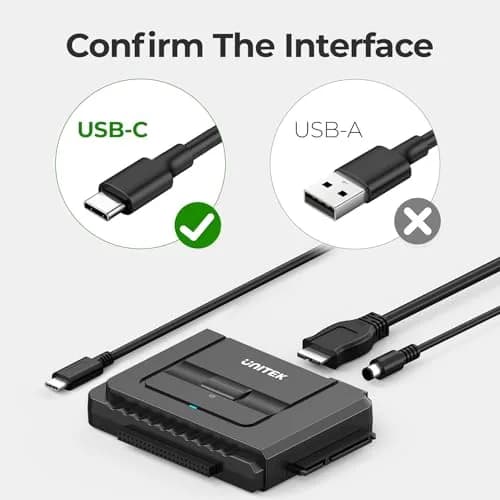 Unitek USB-C IDE/SATA Adapter for 2.5/3.5" HDD/SSD | Dual-Drive Support, 6Gbps thumbnail 6