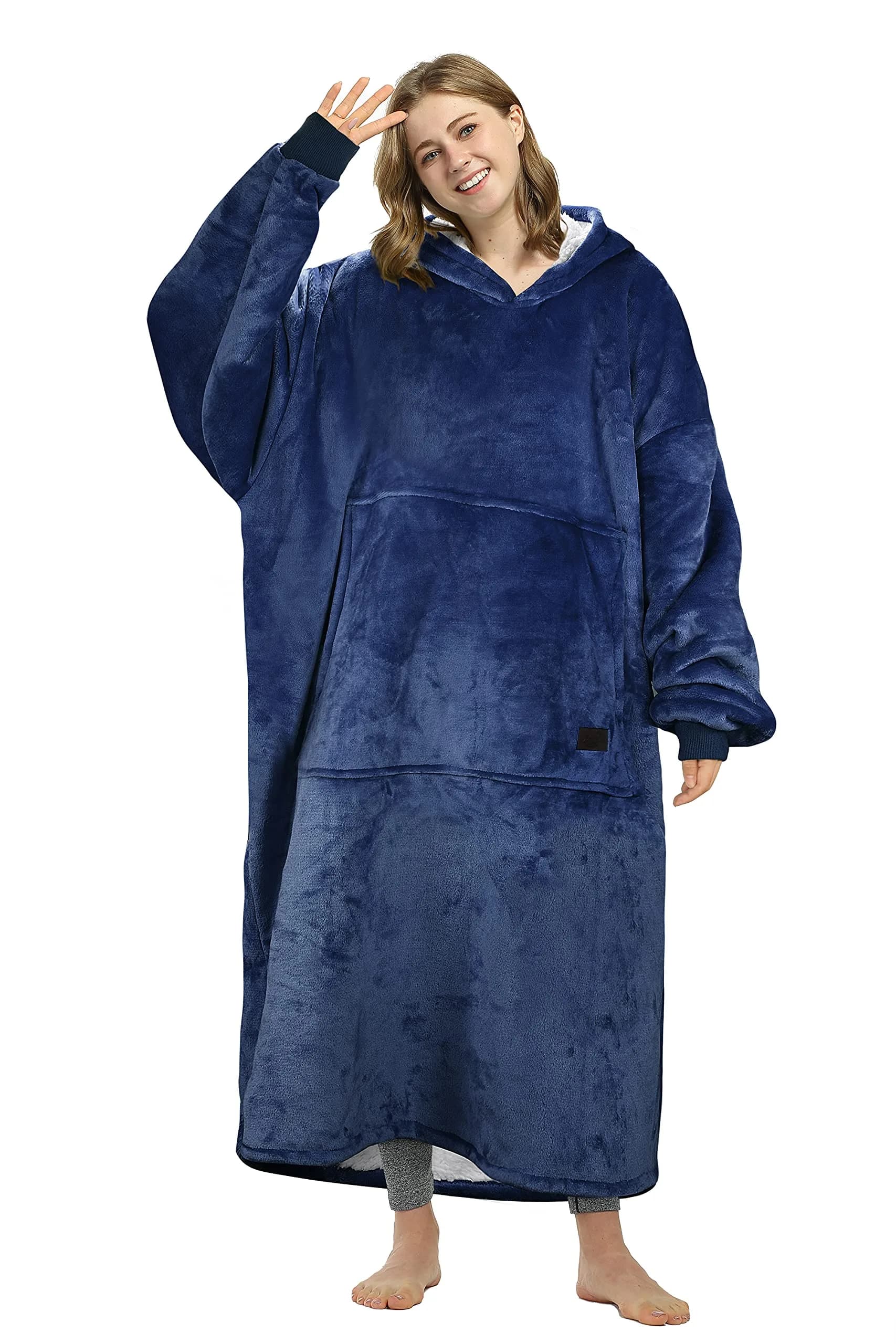 Catalonia Oversized Sherpa Full Body Wearable Blanket Hoodie Sweatshirt | Extra Warm, Soft & Cozy for All Seasons