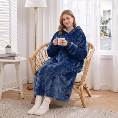 Catalonia Oversized Sherpa Full Body Wearable Blanket Hoodie Sweatshirt | Extra Warm, Soft & Cozy for All Seasons thumbnail 2