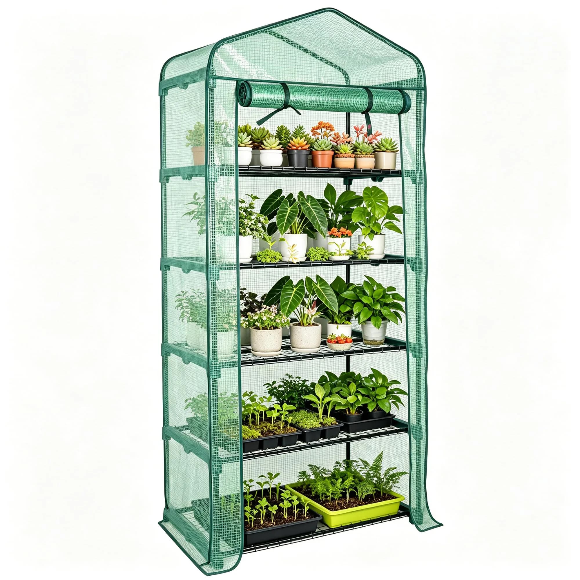 Worth Garden 5-Tier Mini Sun Shade Greenhouse 75" H x 27" L x 19" W | Protects Plants from Sun, Heat & Rain - main product image