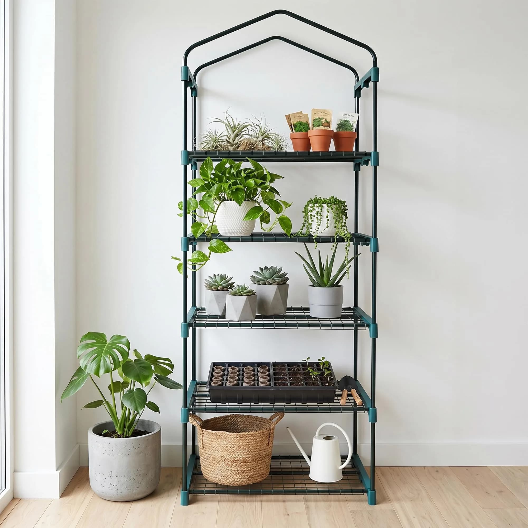 Worth Garden 5-Tier Mini Sun Shade Greenhouse 75" H x 27" L x 19" W | Protects Plants from Sun, Heat & Rain - view 8