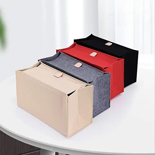 Doxo Felt Purse Organizer Insert for LV On The Go GM, With Cover, Black | 38 cm (15" W x 7" H x 8" D) Bag Organizer thumbnail 7