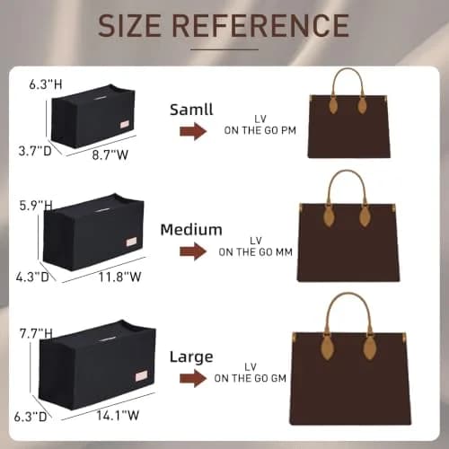 Doxo Felt Purse Organizer Insert for LV On The Go GM, With Cover, Black | 38 cm (15" W x 7" H x 8" D) Bag Organizer thumbnail 2