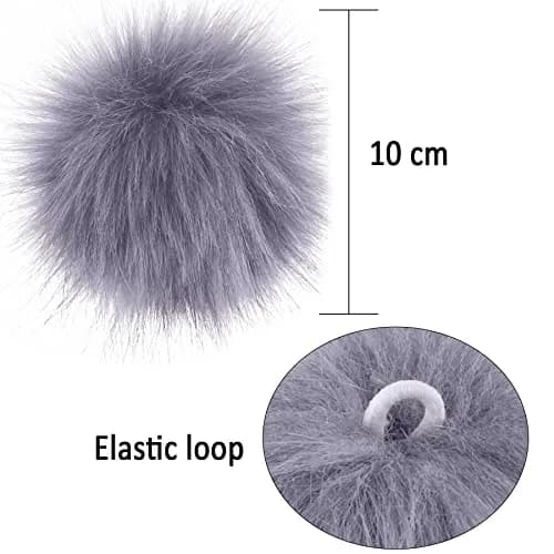 SIQUK 20 Pieces Faux Fur Pom Pom 10cm (3.94 inches) | Soft Colors for Hats, Bags, DIY thumbnail 4