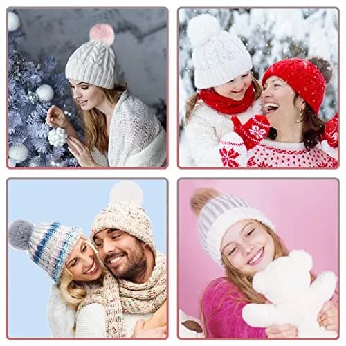 SIQUK 20 Pieces Faux Fur Pom Pom 10cm (3.94 inches) | Soft Colors for Hats, Bags, DIY thumbnail 6