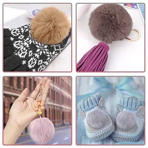 SIQUK 20 Pieces Faux Fur Pom Pom 10cm (3.94 inches) | Soft Colors for Hats, Bags, DIY thumbnail 7