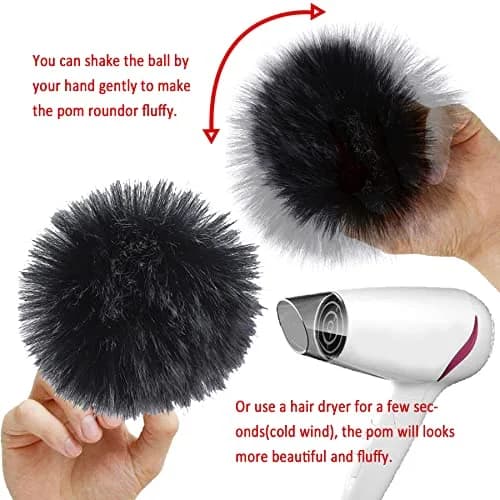 SIQUK 20 Pieces Faux Fur Pom Pom 10cm (3.94 inches) | Soft Colors for Hats, Bags, DIY thumbnail 3