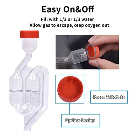 Zazolyne S-Shape Airlock with #6 Stopper & Grommets (5 Sets) | Bubble Fermentation Lock for Brewing Wine Making thumbnail 2