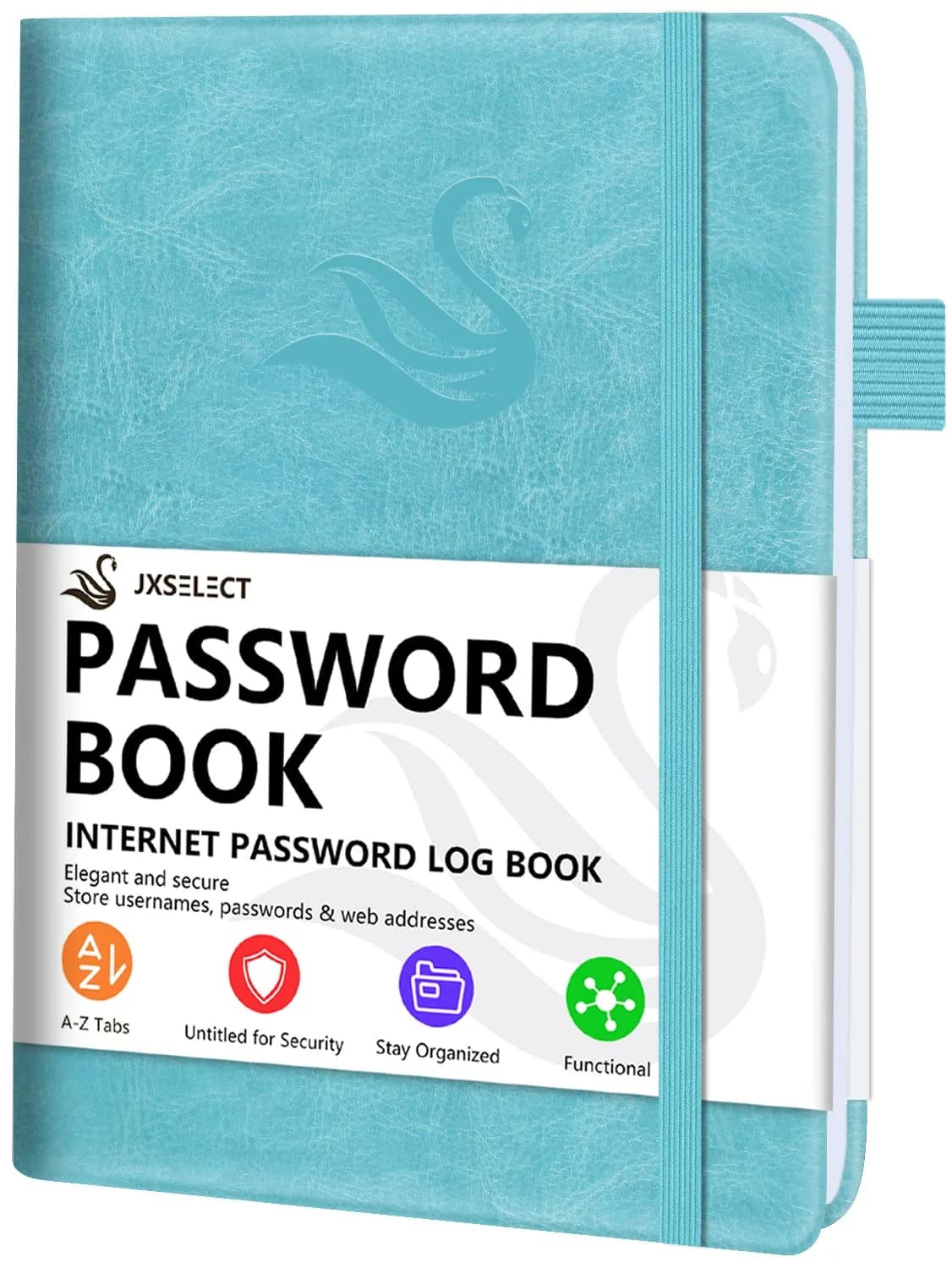 JXSELECT Password Book with Alphabetical Tabs - Hardcover Password Organizer 5.2" x 7.6" | Secure Password Keeper