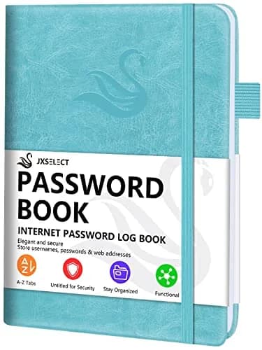 JXSELECT Password Book with Alphabetical Tabs - Hardcover Password Organizer 5.2" x 7.6" | Secure Password Keeper thumbnail 1