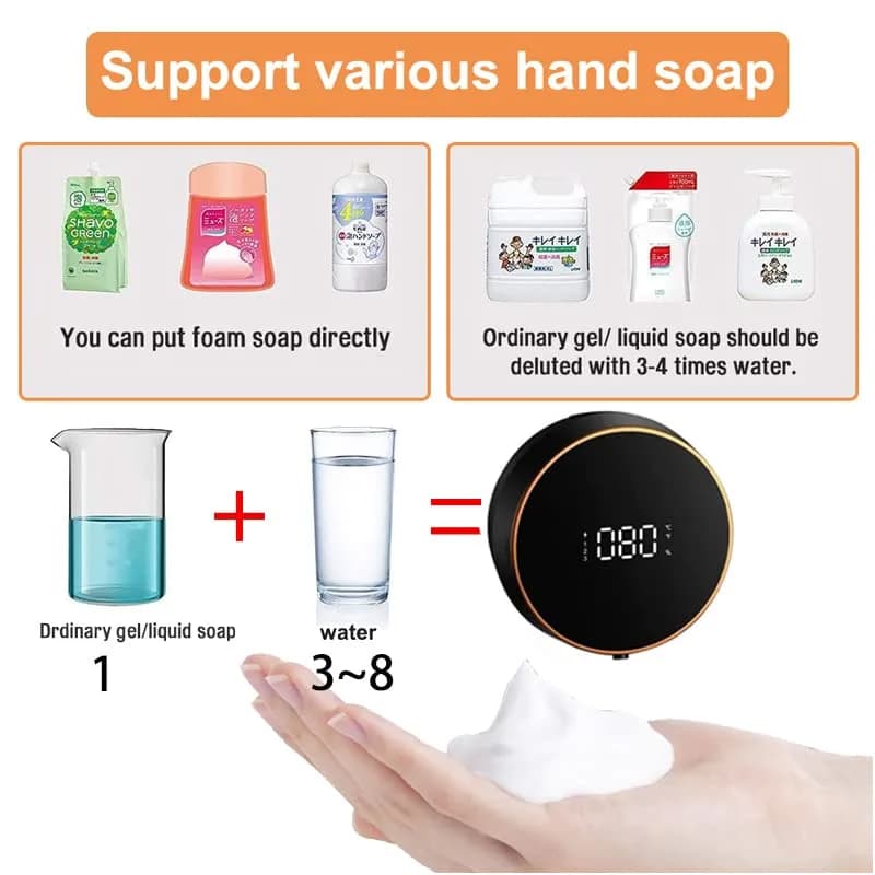 CAZOKASI Automatic Foaming Wall Dispenser Black | Touchless Sensor for Bathroom & Commercial Use thumbnail 2