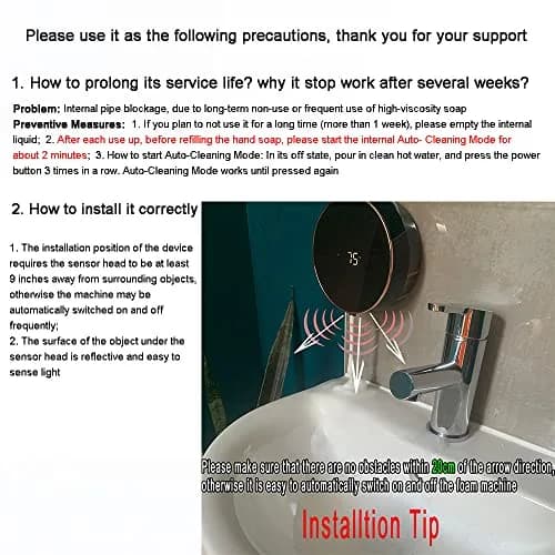 CAZOKASI Automatic Foaming Wall Dispenser Black | Touchless Sensor for Bathroom & Commercial Use thumbnail 3