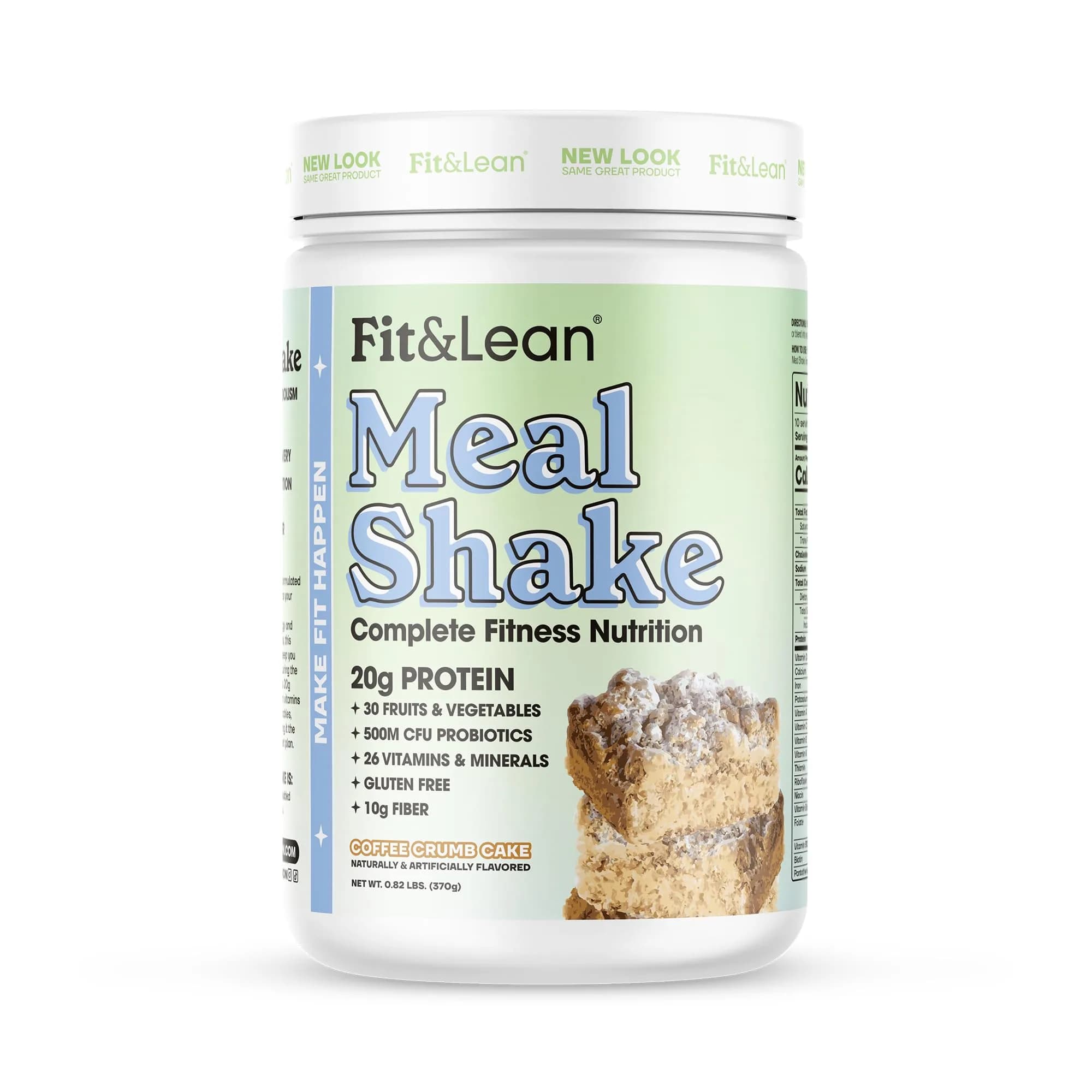 Fit & Lean Meal Replacement Shake, Coffee Crumb Cake, 16 Oz | 20g Protein, Digestive Support, Immune Boost — Coffee Crumb Cake