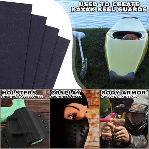 Holstex KYDEX V Thermoform Sheet 0.060in (1.52mm) Black P1 Texture | 4 Pack for Holster Making thumbnail 2