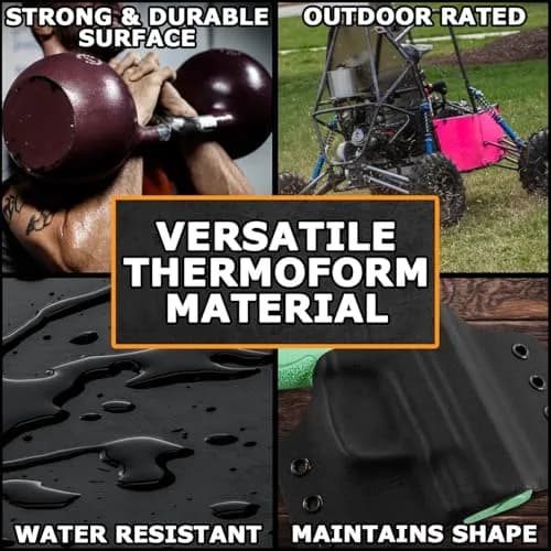 Holstex Kydex V Thermoform Sheet P1 Texture 1.52mm (0.060in) Black | 8 Pack for Holster Making thumbnail 4