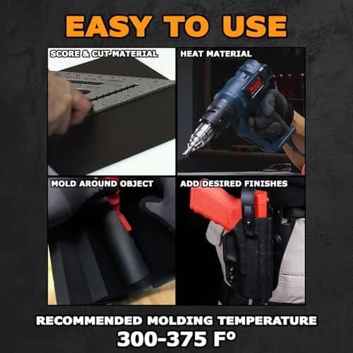 Holstex Kydex V Thermoform Sheet P1 Texture 1.52mm (0.060in) Black | 8 Pack for Holster Making thumbnail 5