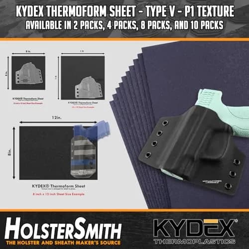 Holstex Kydex V Thermoform Sheet P1 Texture 1.52mm (0.060in) Black | 8 Pack for Holster Making thumbnail 7