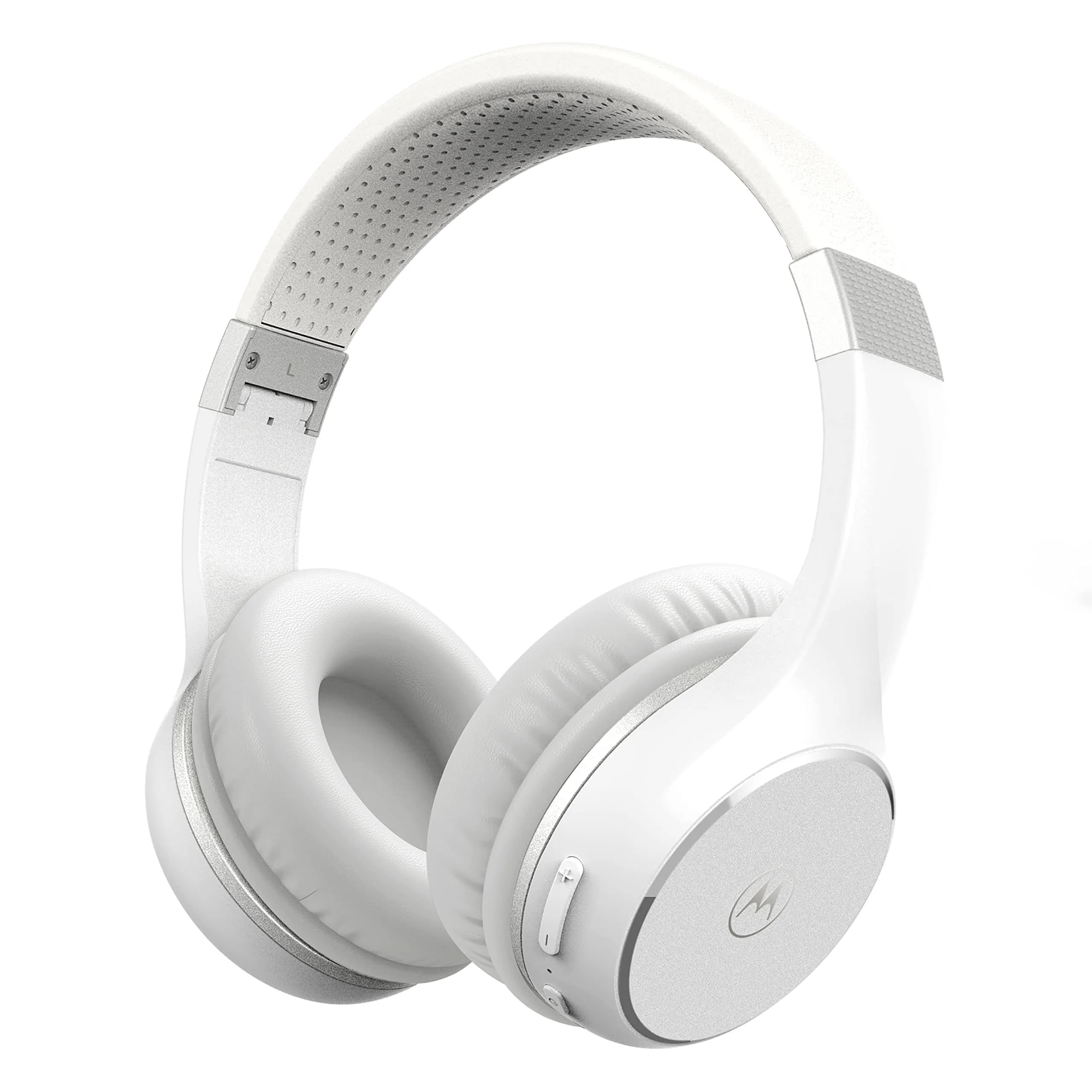 Motorola Sound Moto XT220 Wireless Headphones with Microphone, Foldable Over-Ear, Adjustable Headband, Dynamic Bass, White - main product image