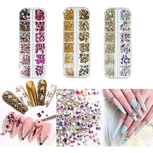 La Jolie Jasmin Gold Nail Rhinestones 735pcs | AB Crystals for Nail Art & Crafts thumbnail 2