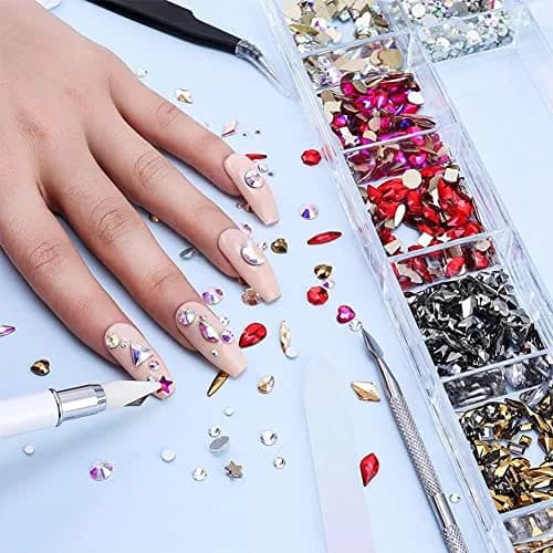 La Jolie Jasmin Gold Nail Rhinestones 735pcs | AB Crystals for Nail Art & Crafts thumbnail 3