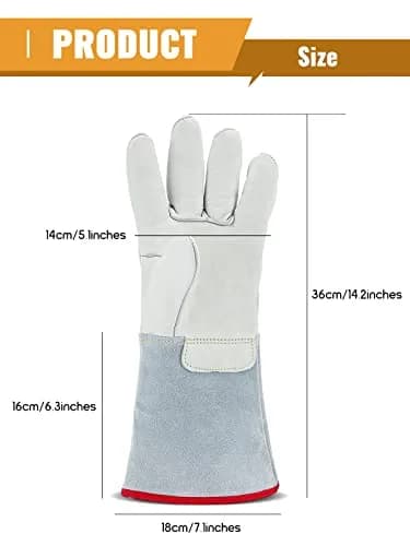Bonvoisin Cryogenic Gloves 14.2" / 36cm Long | Liquid Nitrogen & Cold Storage Safety thumbnail 5