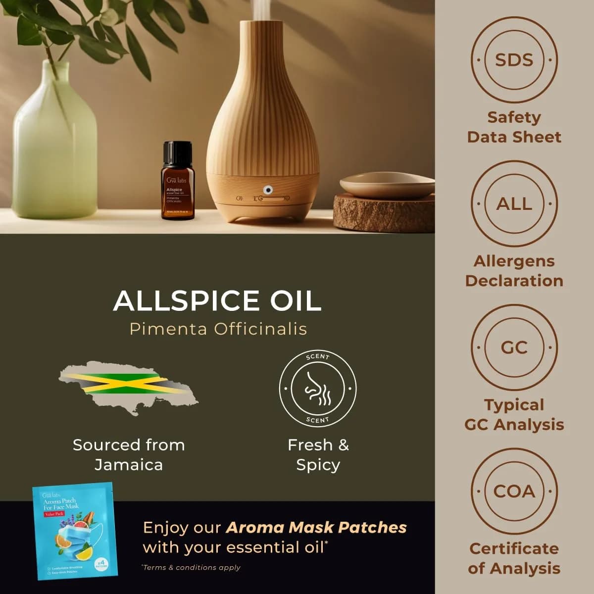 Gya Labs Allspice Essential Oil for Hair, Skin, Diffuser & Candle Making Scent 10ml (0.34 Fl Oz) - view 6