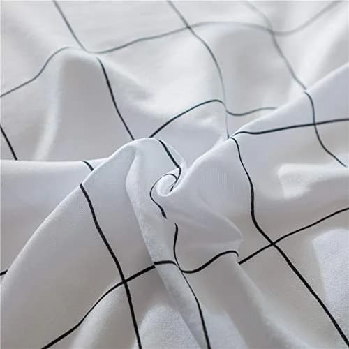 NSNLGSGC Twin Duvet Cover Set Grid White | Soft Microfiber Bedding for Kids thumbnail 7