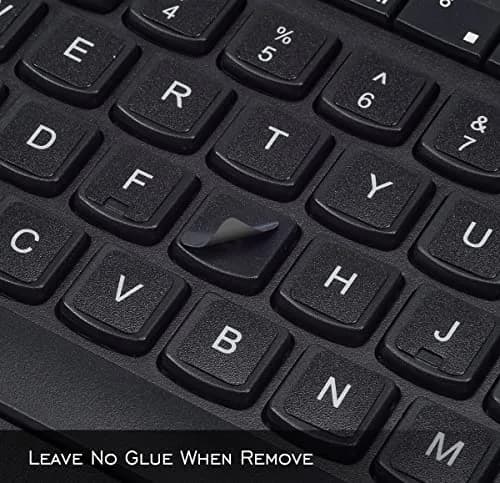 DAMMOMKO English Keyboard Stickers with Tweezer | Black Background, White Lettering (2-Pack) thumbnail 4
