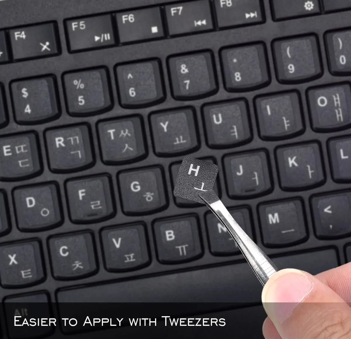 DAMMOMKO Korean Keyboard Stickers for Laptop - 2 Pack with Tweezer | Bilingual English-Korean Letter Print - view 5