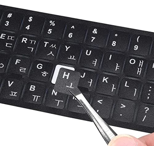 DAMMOMKO Korean Keyboard Stickers for Laptop - 2 Pack with Tweezer | Bilingual English-Korean Letter Print thumbnail 1