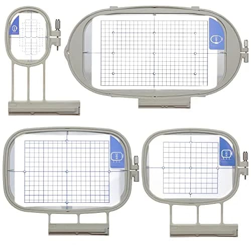 New brothread Embroidery Machine Hoop 4 in 1 Set | Compatible with Brother & Baby Lock (4-pack, 4"x4" to 6.25"x10.25") thumbnail 1
