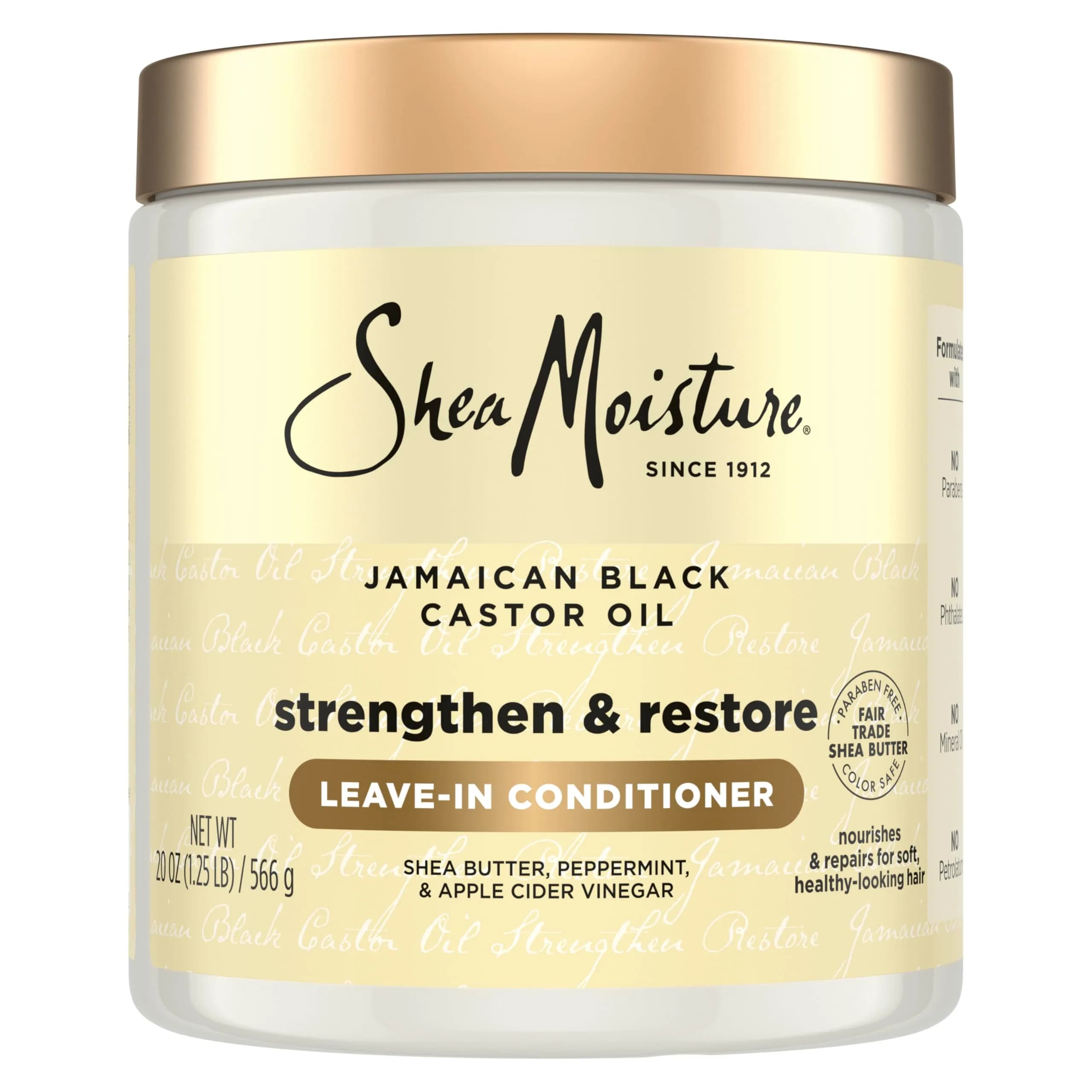 Shea Moisture Jamaican Black Castor Oil Strengthen & Restore Leave-In Conditioner 20 Fl Oz (591ml) | For Damaged Hair, Breakage Control & Frizz - main product image