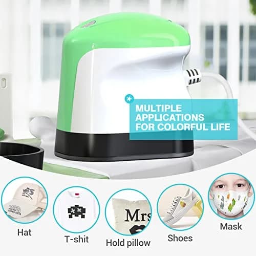 YLSCI Mini Heat Press Machine for Crafts, T Shirts, Shoes, Hats, and Small Vinyl Projects (Green) | Compact Heat Transfer Tool thumbnail 7