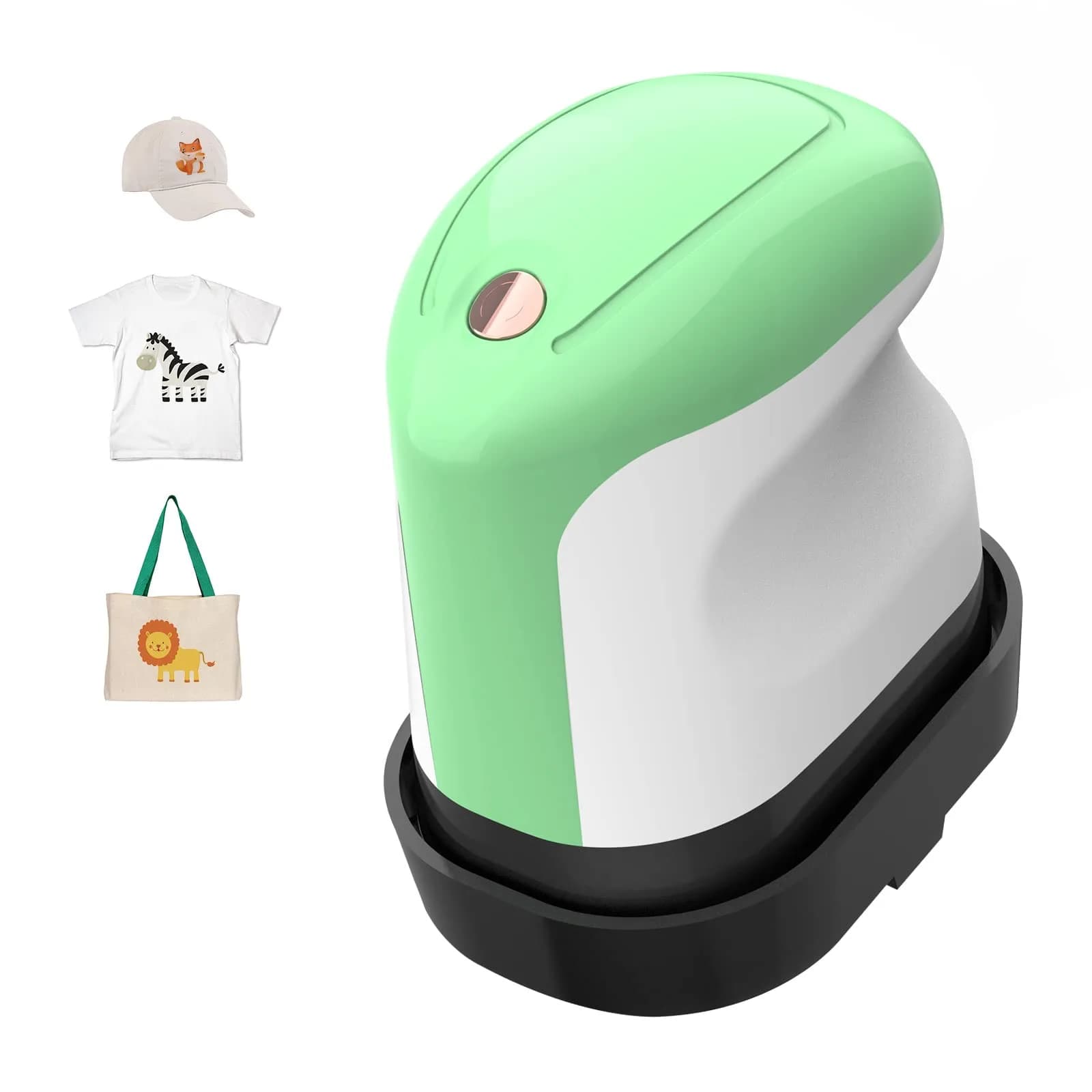 YLSCI Mini Heat Press Machine for Crafts, T Shirts, Shoes, Hats, and Small Vinyl Projects (Green) | Compact Heat Transfer Tool