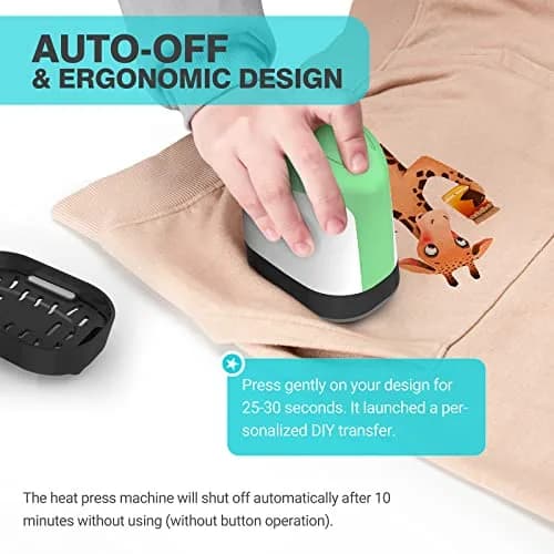 YLSCI Mini Heat Press Machine for Crafts, T Shirts, Shoes, Hats, and Small Vinyl Projects (Green) | Compact Heat Transfer Tool thumbnail 2